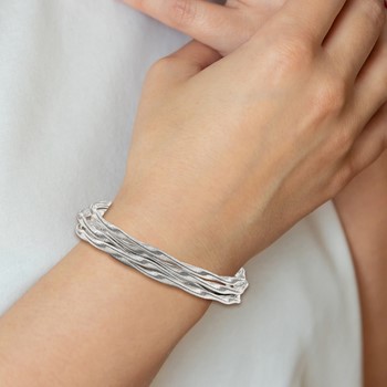 Sterling Silver Twisted Mesh 5-Strand Bracelet — alternate view