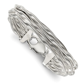 Sterling Silver Twisted Mesh 5-Strand Bracelet