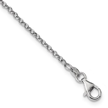 Sterling Silver Rhodium-plated Polished 4 Curved Dangles Necklace — alternate view