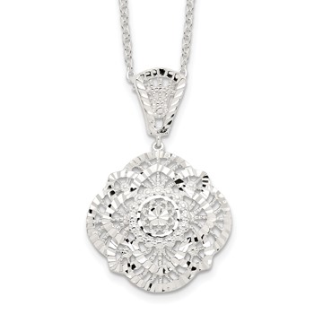 Sterling Silver Diamond Cut Fancy Necklace