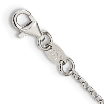 Sterling Silver Polished CZ Heart Necklace — alternate view