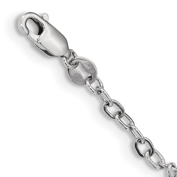 Sterling Silver Rhodium-plated Polished CZ Heart Necklace — alternate view