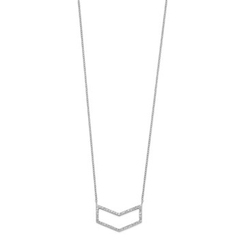 Sterling Silver Rhodium-plated CZ Necklace — alternate view