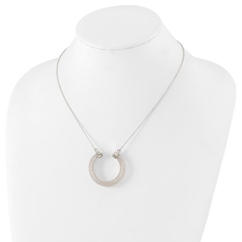 Sterling Silver Polished Mesh Hoop Necklace — alternate view