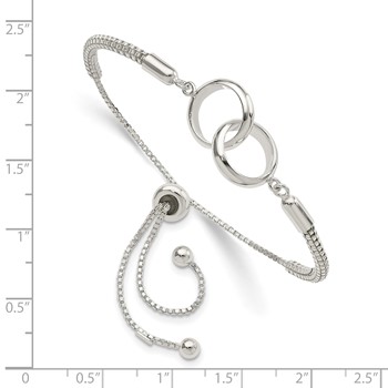 Sterling Silver Polished Adjustable Bracelet — alternate view