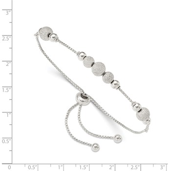 Sterling Silver Beaded Adjustable Bracelet — alternate view