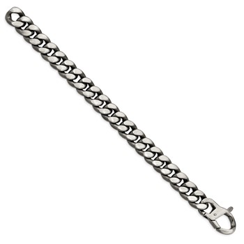 Sterling Silver Ruthenium/Antiqued Brushed Curb Link Bracelet — alternate view