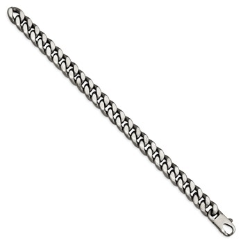 Sterling Silver Ruthenium/Antiqued Brushed Curb Link Bracelet — alternate view