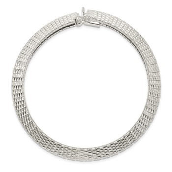 Sterling Silver 5.5mm Textured Knife-edge 7.5in Bracelet — alternate view