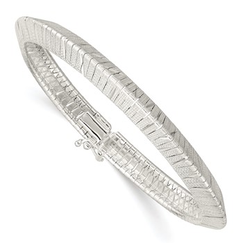 Sterling Silver 6.5mm Diamond-cut Knife-edge 7.5in Bracelet