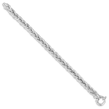 Sterling Silver Polished Spiga Fancy Link Bracelet — alternate view