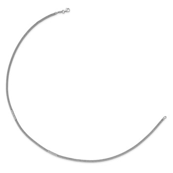 Sterling Silver 3mm Corona Chain & Beads Necklace — alternate view