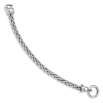 Sterling Silver Rhodium Plated Polished Elephant Bracelet — alternate view