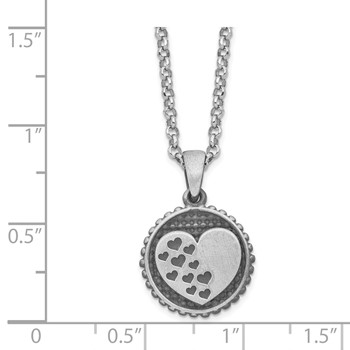 Sterling Silver Brushed Heart Necklace — alternate view