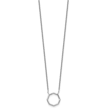 Sterling Silver Polished Octagon Necklace — alternate view