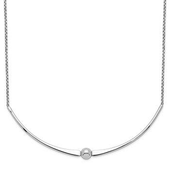 Sterling Silver Rhodium-plated Polished w/ 1 in ext. Necklace