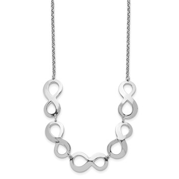 Sterling Silver Rhodium-plated Infinity w/2in. Ext. Necklace — alternate view