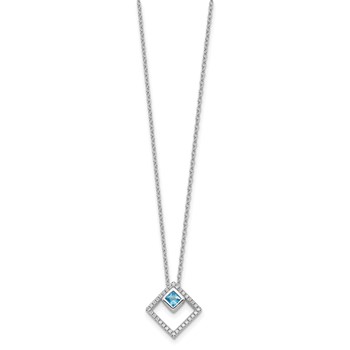 Sterling Silver RH-plated 5mm CZ and Spinel w/1in. Ext. Necklace — alternate view