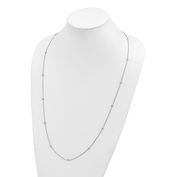 Sterling Silver Rhodium-plated CZ 15-Station Necklace — alternate view