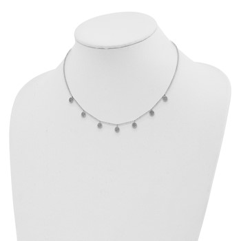 Sterling Silver Rhodium-plated CZ w/ 4in ext. Choker — alternate view
