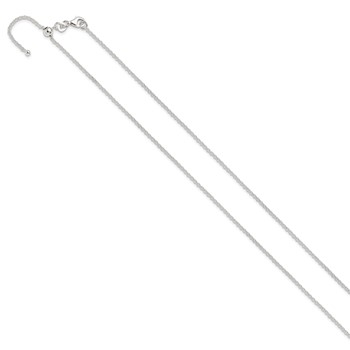 Sterling Silver Polished 1.85mm Rolo Adjustable Necklace — alternate view