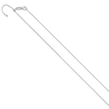 Sterling Silver Polished .95mm Snake Adjustable Necklace — alternate view