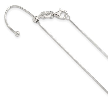 Sterling Silver Polished .95mm Snake Adjustable Necklace