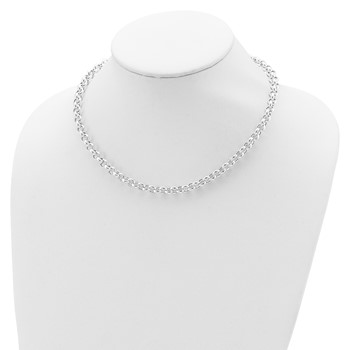Sterling Silver Polished Rolo Fancy Necklace — alternate view