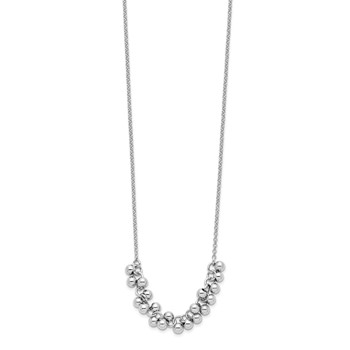 Sterling Silver Rhodium-plated Dangling Beads Necklace — alternate view