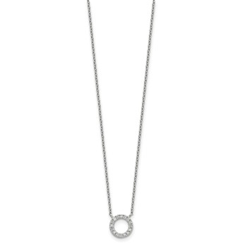 Sterling Silver CZ Circle Necklace — alternate view