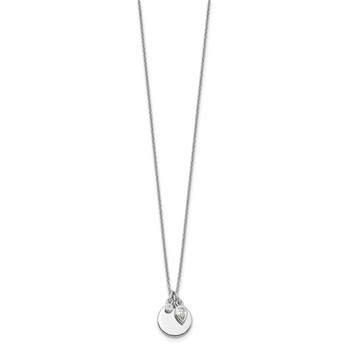 Sterling Silver Rhodium Plated w/1.75in ext. CZ Necklace — alternate view