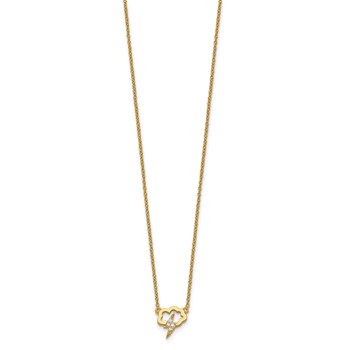 Sterling Silver Gold-tone CZ Storm Cloud w/2in ext Necklace — alternate view