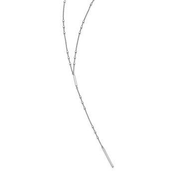 Sterling Silver Rhod-plated Beads/Vertical Bar w/ 1in ext. Y-Necklace — alternate view