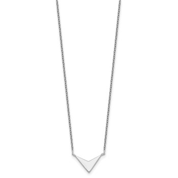 Sterling Silver Polished V-Shape Necklace — alternate view