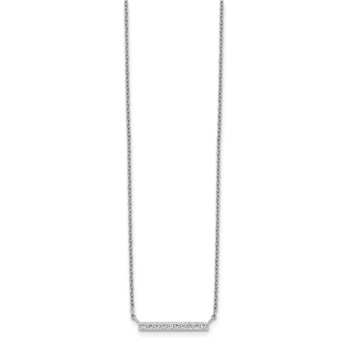 Sterling Silver CZ Bar Necklace — alternate view