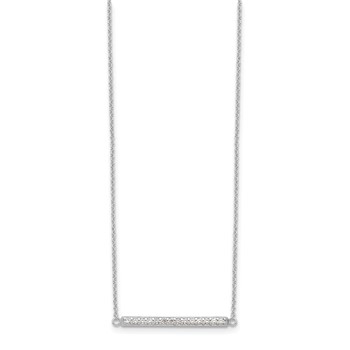 Sterling Silver CZ Bar Necklace — alternate view