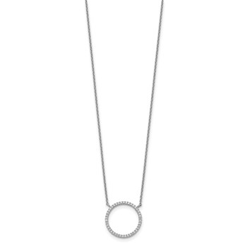 Sterling Silver Circle CZ Necklace — alternate view