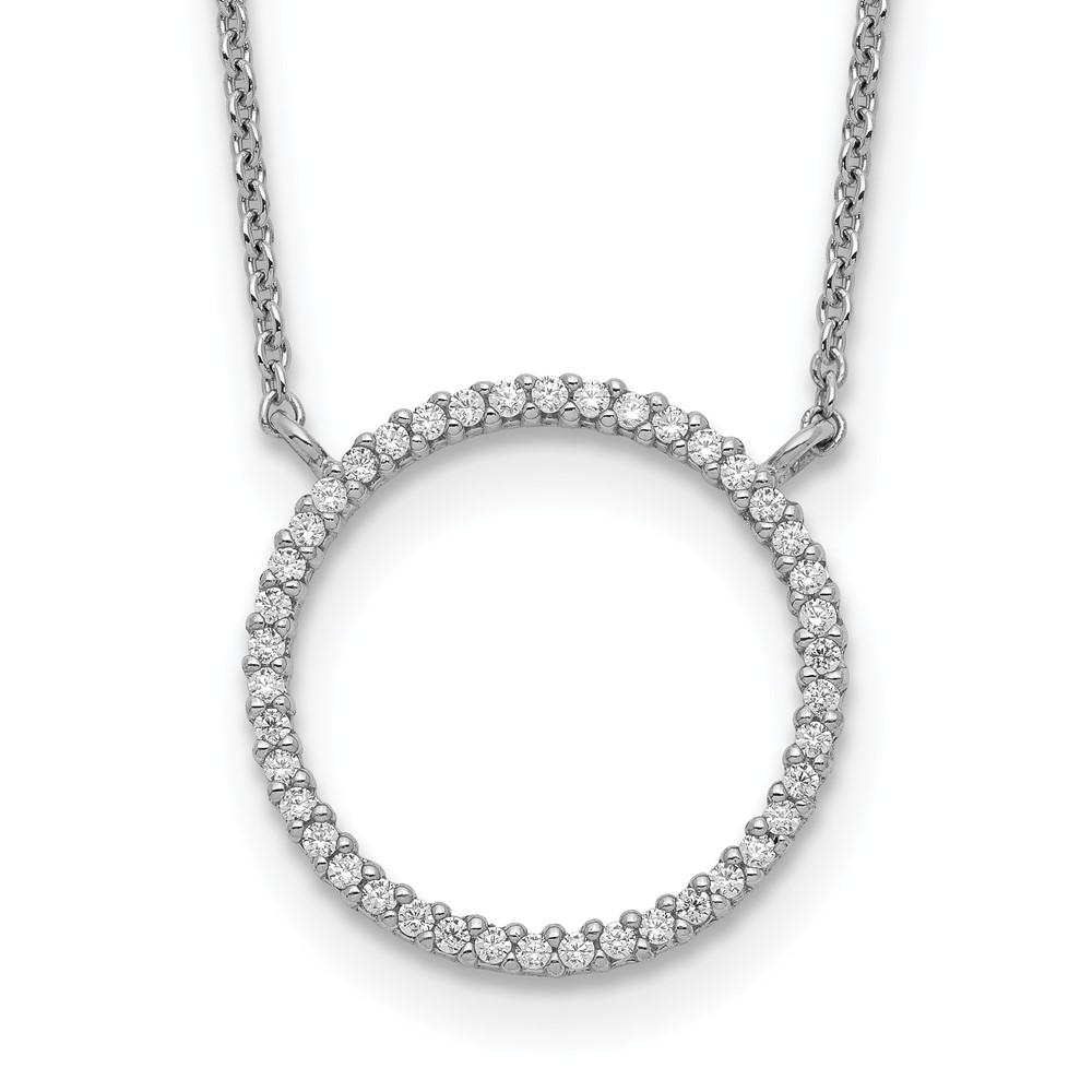 Sterling Silver Circle CZ Necklace