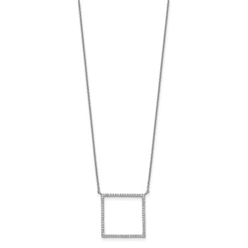 Sterling Silver Square CZ Necklace — alternate view