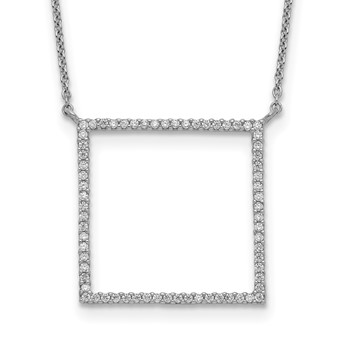 Sterling Silver Square CZ Necklace