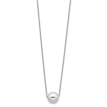 Sterling Silver Rhodium-plated Polished Bead Necklace — alternate view