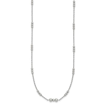 Sterling Silver Polished Beaded Necklace — alternate view