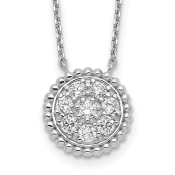 Sterling Shimmer Sterling Silver Rhodium-plated 18 inch 8 Stone CZ Round Necklace