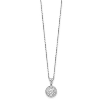 Sterling Shimmer Sterling Silver Rhodium-plated 18 inch 41 Stone CZ Round Necklace — alternate view