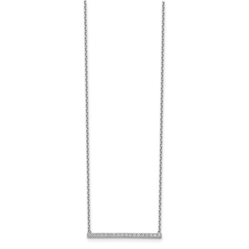 Sterling Shimmer Sterling Silver Rhodium-plated 16.25 inch 19 Stone CZ Bar Adjustable to 18" Choker Necklace — alternate view