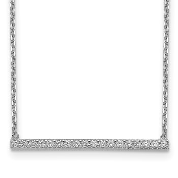 Sterling Shimmer Sterling Silver Rhodium-plated 16.25 inch 19 Stone CZ Bar Adjustable to 18" Choker Necklace