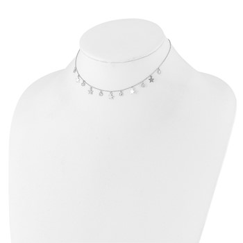 Sterling Silver Rhodium-Plated CZ Star with 2in Ext. Choker — alternate view