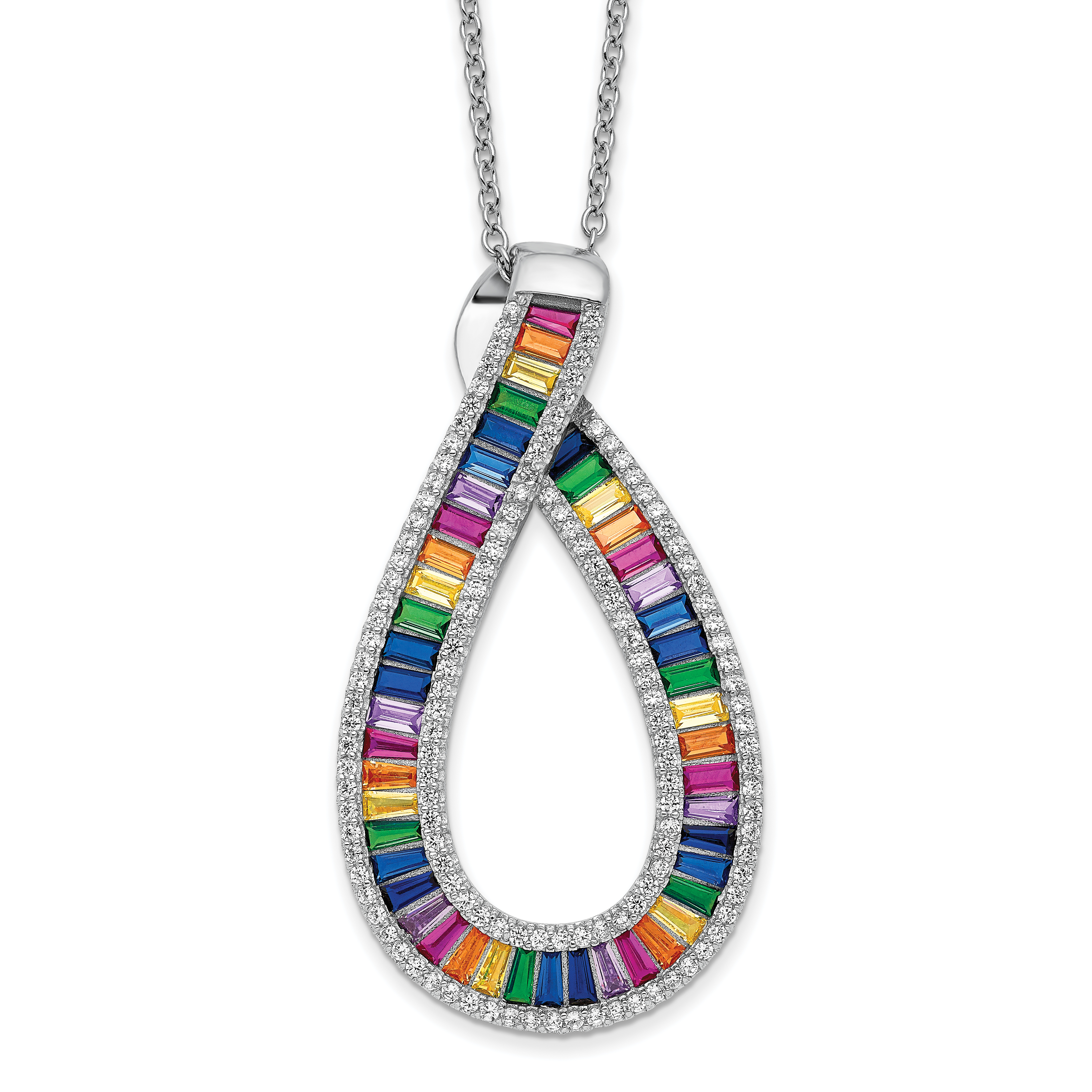 Cz on sale baguette necklace