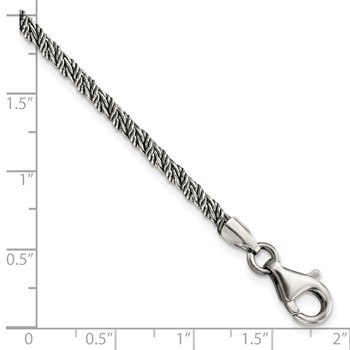 Sterling Silver Antiqued Polished Rope Bracelet — alternate view