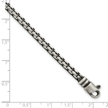 Sterling Silver Brushed Antiqued Bismarck Chain Bracelet — alternate view